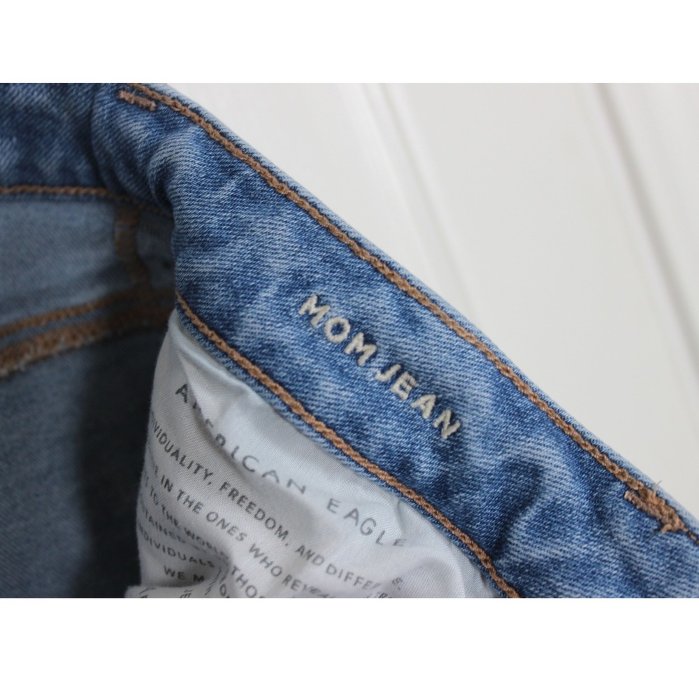American Eagle Women's Blue Mom Jeans Stretch Size 6 High Rise Casual Denim - Picture 5 of 7